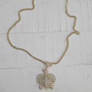14k Gold Plated Turtle Pendant Necklace - Women Jewelry